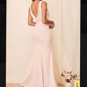 NWT - Lulu’s Call My Name Blush Pink Backless Maxi Dress - Large